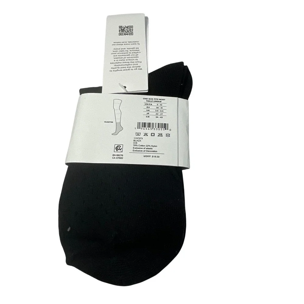 UGG Women One Size‎ Black Cotton Nylon Blend Crew Socks Comfort Everyday Wear